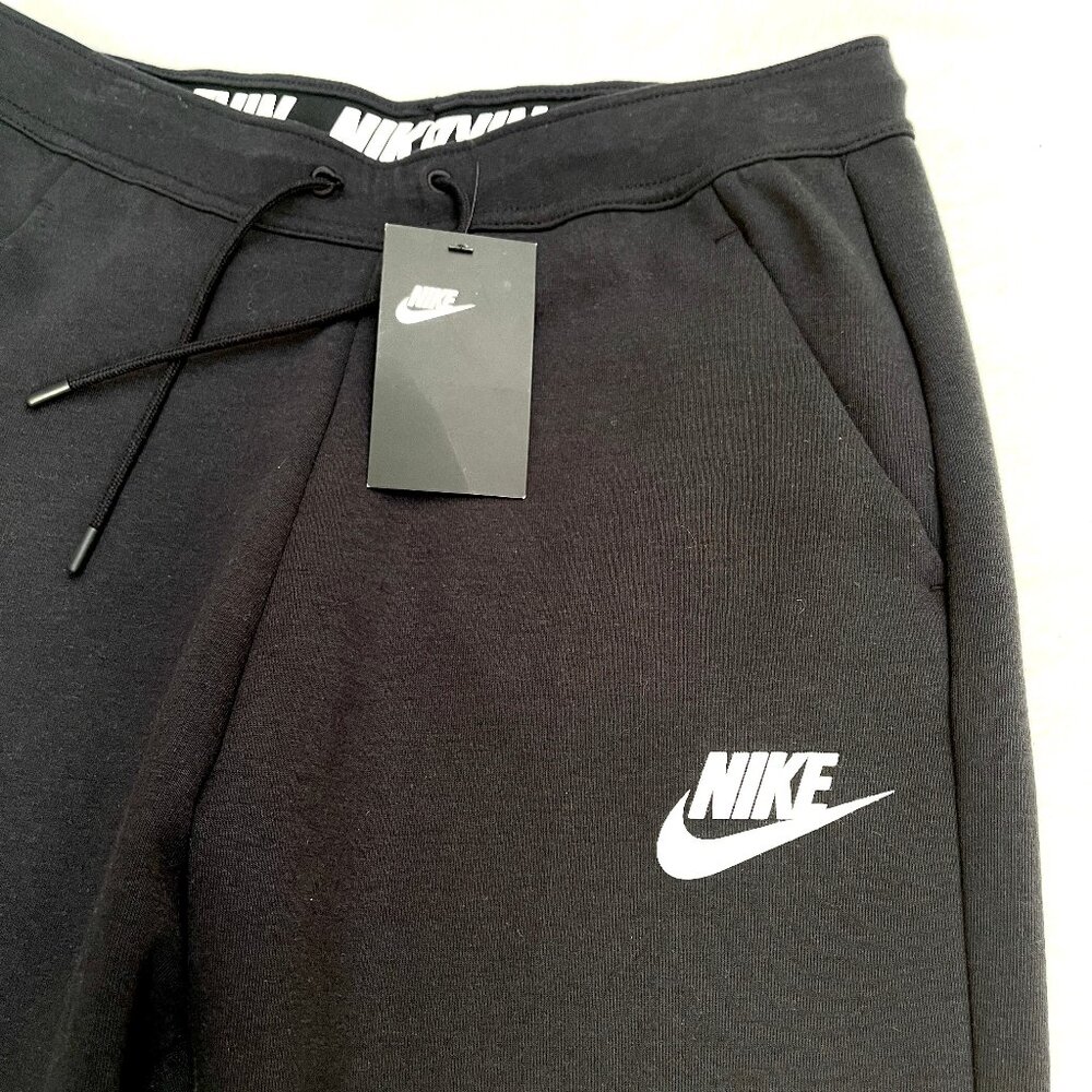 NWT NIKE Croped Jersey High Waist PANT SNKR 884410-010 Black S - Picture 7 of 13